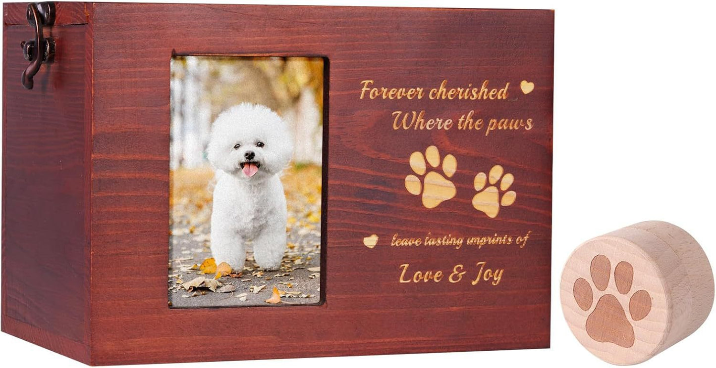Cross-Border Wooden Pet Cinerary Casket Can Hold Photos Insect-Proof Coffin Box Pet Funeral Products Coffin Memorial Box