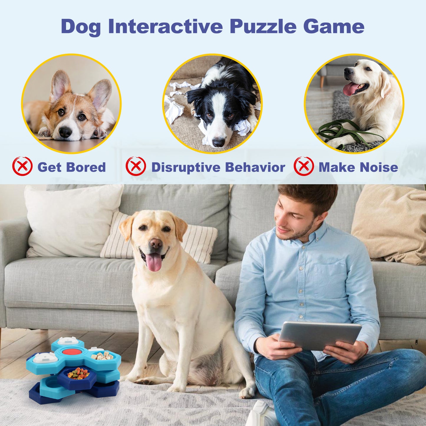 Amazon New Multi-layer Rotating Turntable Slow Feeder Training Dog Toy