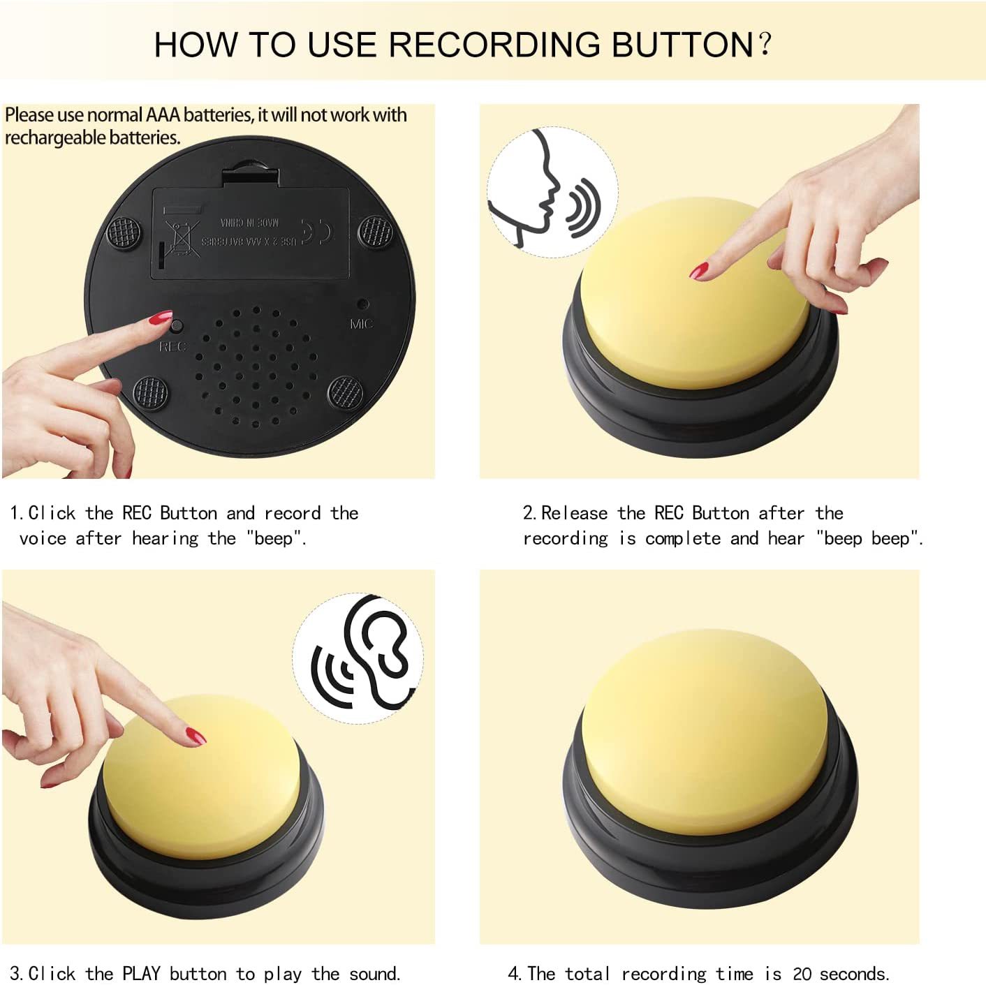 Amazon Pet Communication Button Dog Talking Interactive Training Sound Button Recording Sound Device Squeeze Box