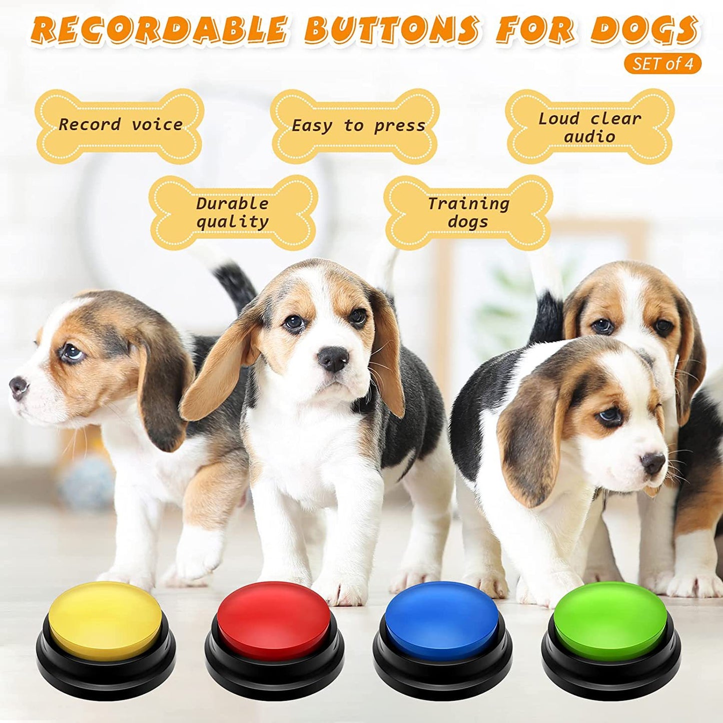 Amazon Pet Communication Button Dog Talking Interactive Training Sound Button Recording Sound Device Squeeze Box