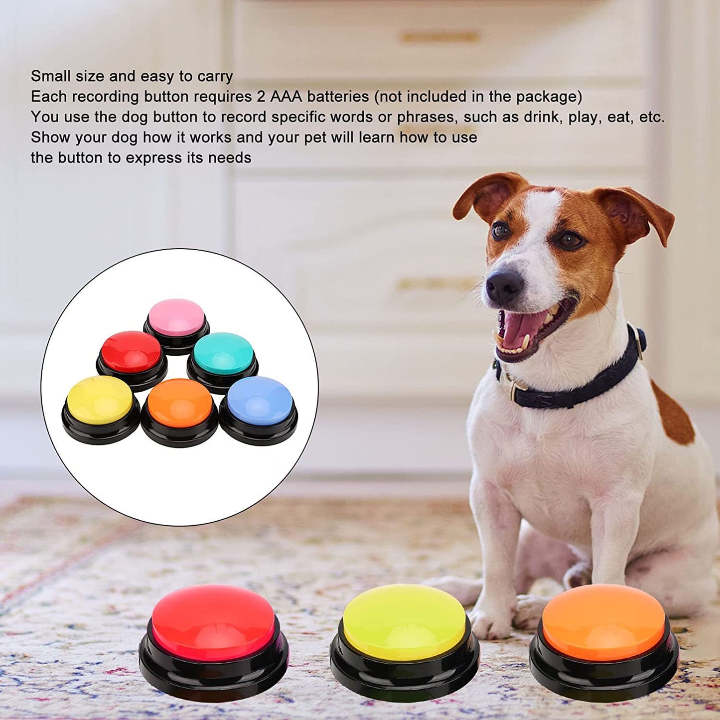 Amazon Pet Communication Button Dog Talking Interactive Training Sound Button Recording Sound Device Squeeze Box