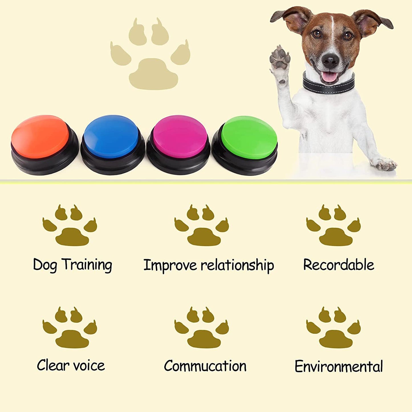 Amazon Pet Communication Button Dog Talking Interactive Training Sound Button Recording Sound Device Squeeze Box