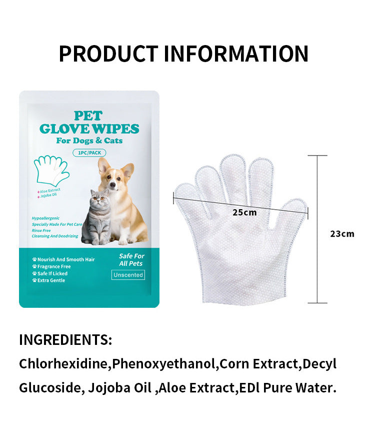 TK Amazon Cross-Border New Pet Disposable Gloves Single Pack Portable Cleaning for Dogs and Cats