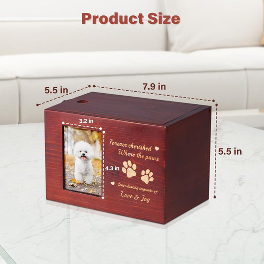 Cross-Border Wooden Pet Cinerary Casket Can Hold Photos Insect-Proof Coffin Box Pet Funeral Products Coffin Memorial Box
