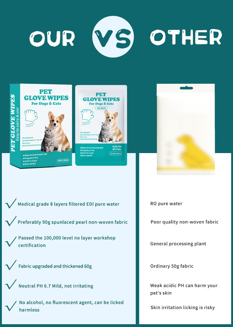 TK Amazon Cross-Border New Pet Disposable Gloves Single Pack Portable Cleaning for Dogs and Cats