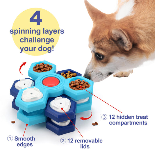 Amazon New Multi-layer Rotating Turntable Slow Feeder Training Dog Toy